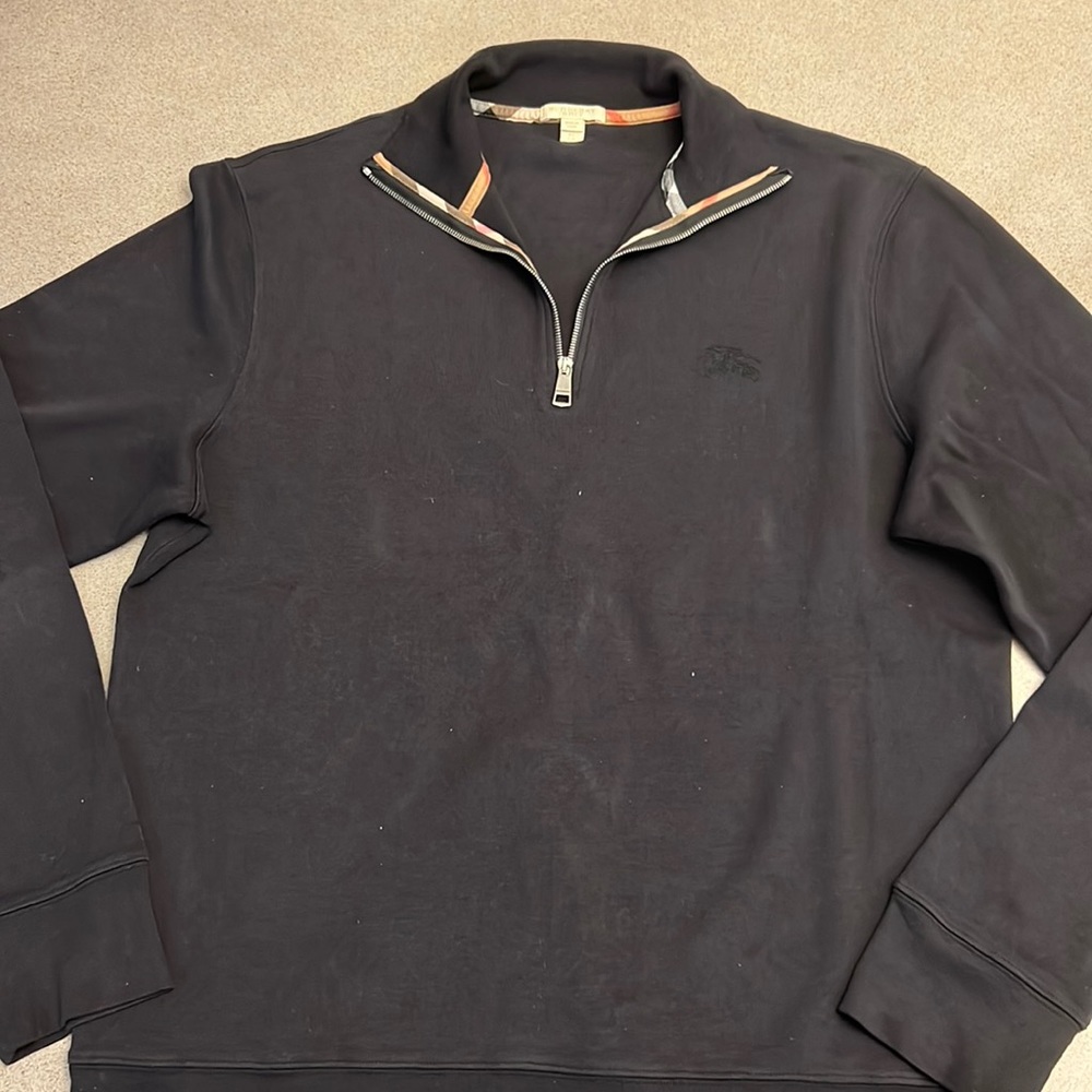 Black men’s Burberry quarter zip sweatshirt